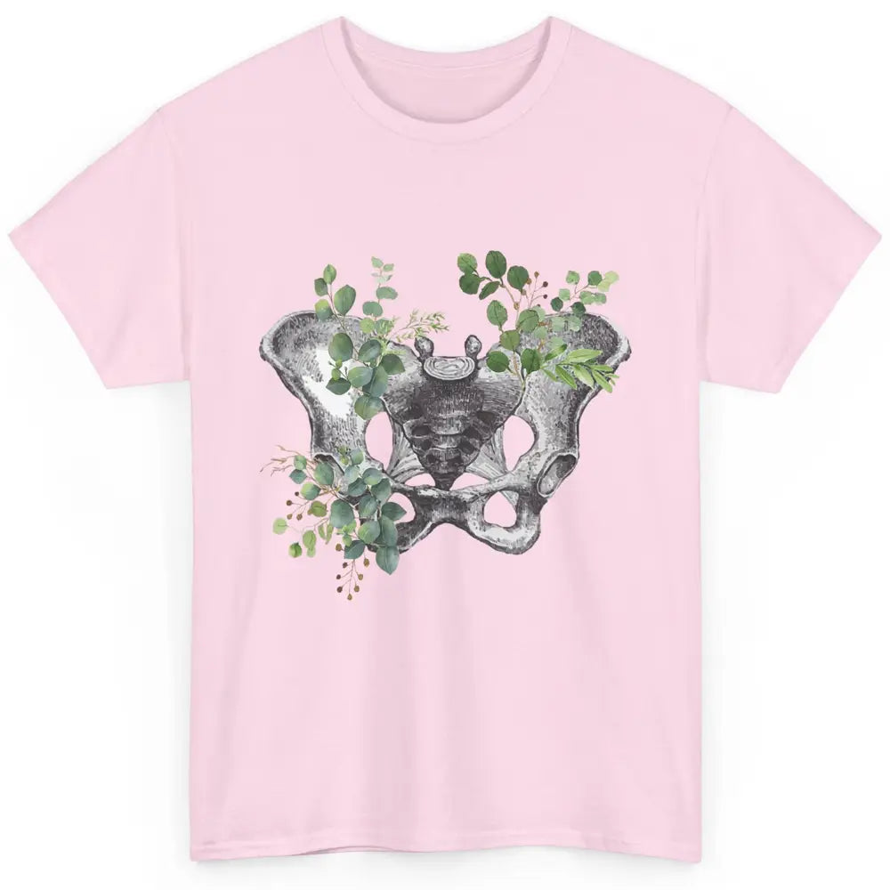 Floral Anatomical Pelvis Skeleton Doctor Medical Botanical Classic Unisex T-Shirt