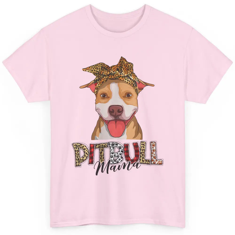 Cute Pitbull Mama Leopard Mothers Day Funny Pittie Women Dog Classic Unisex T-Shirt