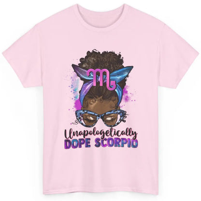 Unapologetically Dope Scorpio Zodiac Leopard Afro Messy Bun Classic Unisex T-Shirt