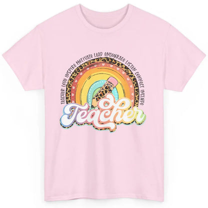 Teacher Life Love Inspire Motivate Appreciation Gift Rainbow Classic Unisex T-Shirt