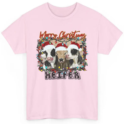 Funny Cow Merry Christmas Hanging With My Heifer Farmer Gift Classic Unisex T-Shirt