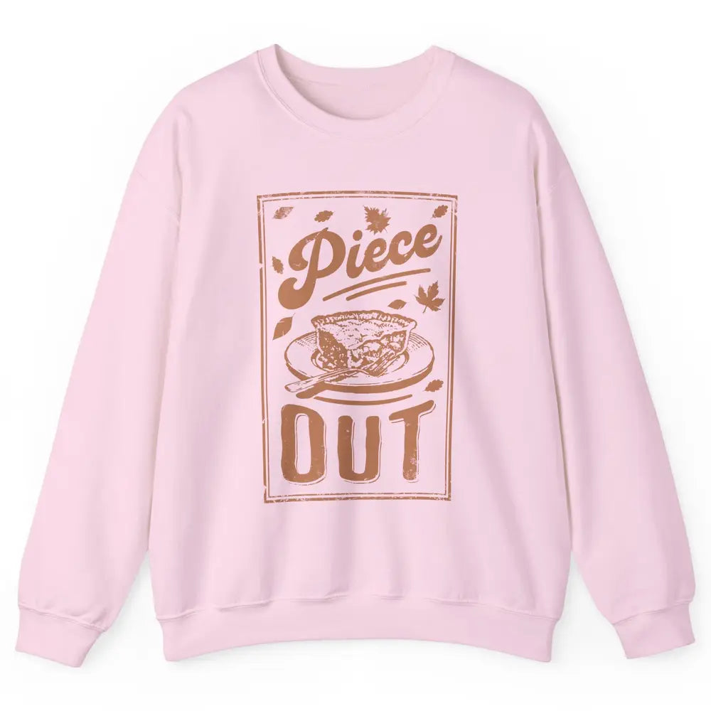 Retro Piece Out Pumpkin Pie Thanksgiving Dinner Fall Food Unisex Crewneck Sweatshirt