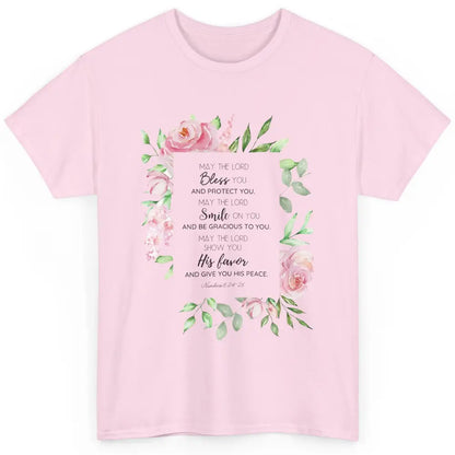 Floral Christian Belief May The Lord Bless You Bible Verse Classic Unisex T-Shirt