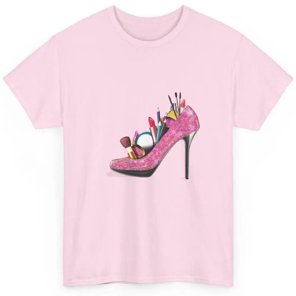 Woman High Heel Stilettos Makeup Artist Girly Lipstick Brush Classic Unisex T-Shirt