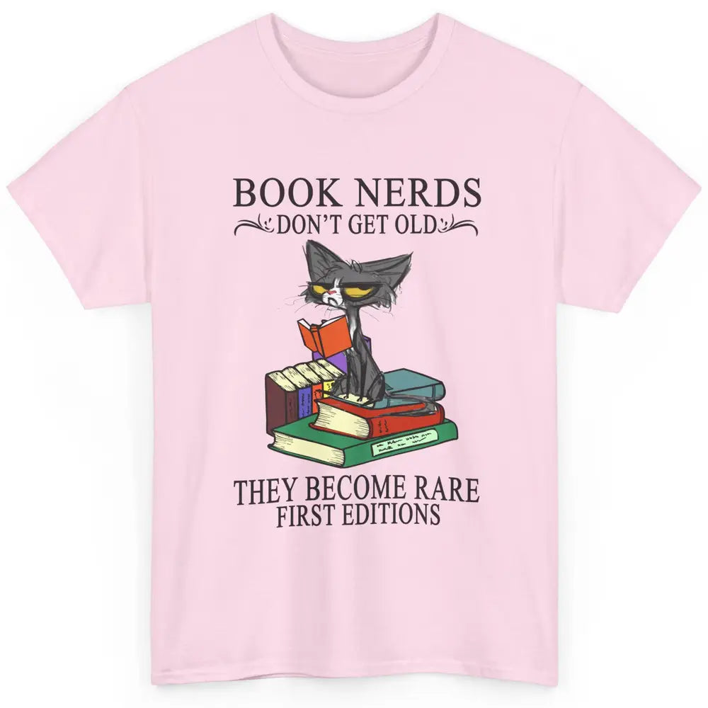 Cat Book Nerds Don't Get Old They Become Rare Reading Lovers Classic Unisex T-Shirt