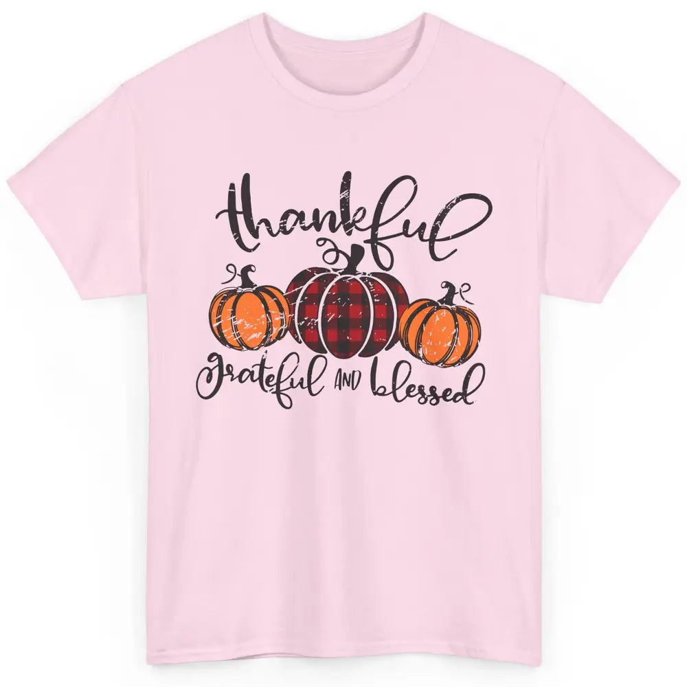 Vintage Grateful Thankful Blessed Pumpkin Fall Thanksgiving Classic Unisex T-Shirt