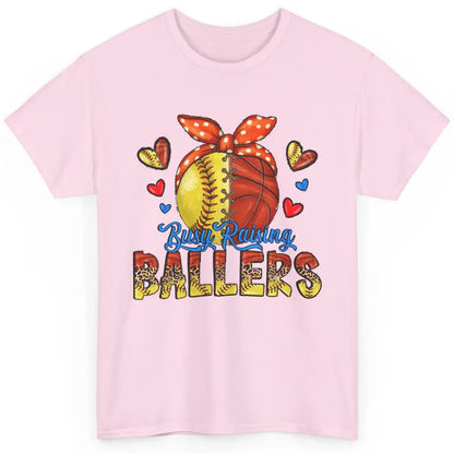 Busy Raising Ballers Softball And Basketball Mom Leopard Classic Unisex T-Shirt