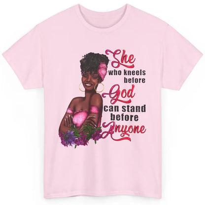 Black Girl She Who Kneels Before God Christian Afro Women Classic Unisex T-Shirt