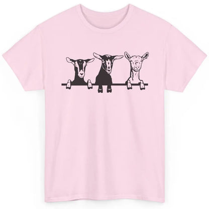 Cute Goats Farm Funny Face Farming Animal Mate Woman Men Classic Unisex T-Shirt