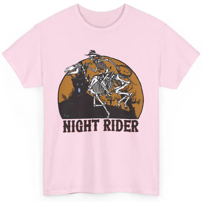 Cowboy Skeleton Bucking Horse Night Rider Western Halloween Classic Unisex T-Shirt