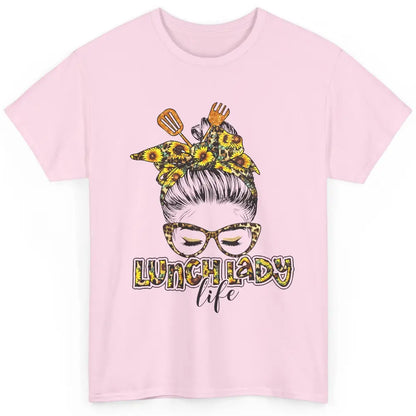 Sunflower Lunch Lady Life Messy Bun Hair Appreciation Gift Classic Unisex T-Shirt