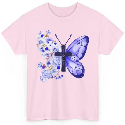 Butterfly Cross Faith Floral God Jesus Christian Bible Women Classic Unisex T-Shirt