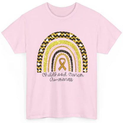 Childhood Cancer Awareness Support Rainbow Gold Ribbon Gift Classic Unisex T-Shirt