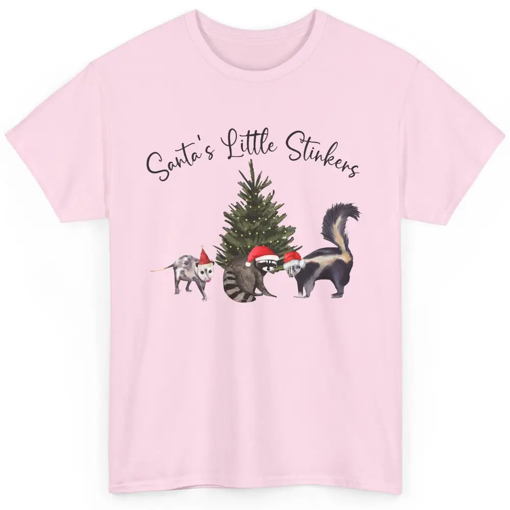 Funny Santa's Little Stinkers Christmas Raccoon Opossum Classic Unisex T-Shirt