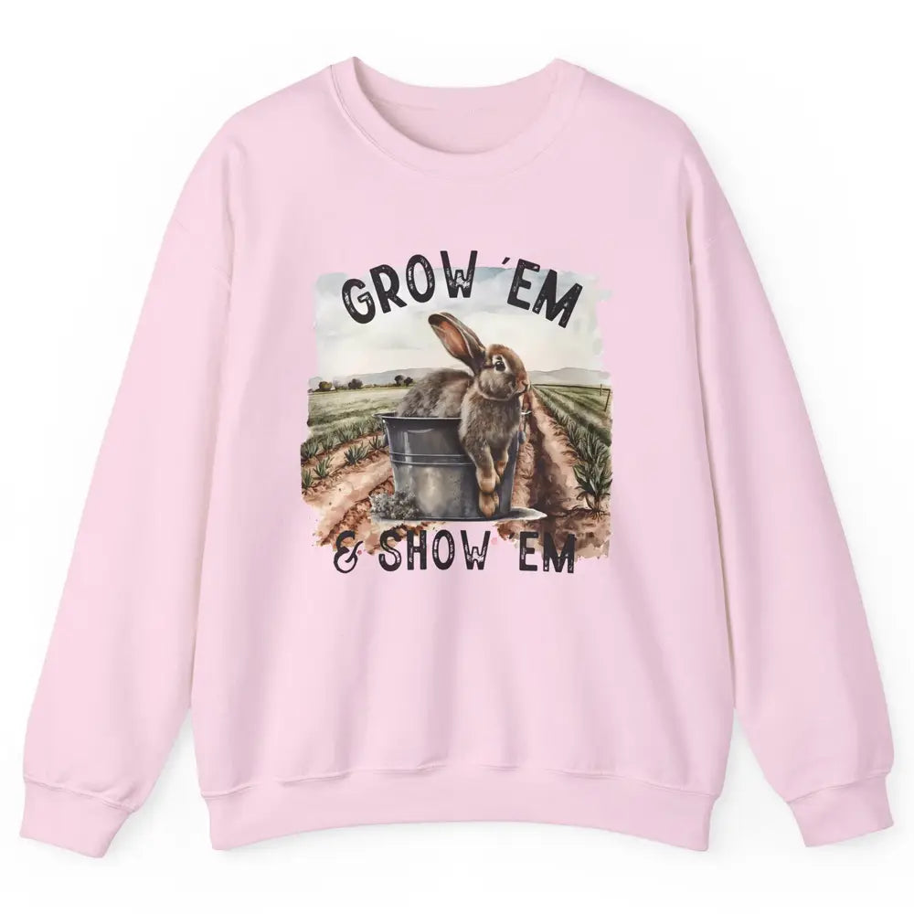 Baby Rabbit On The Farm Grow Em Show Em Western Farm Life Unisex Crewneck Sweatshirt