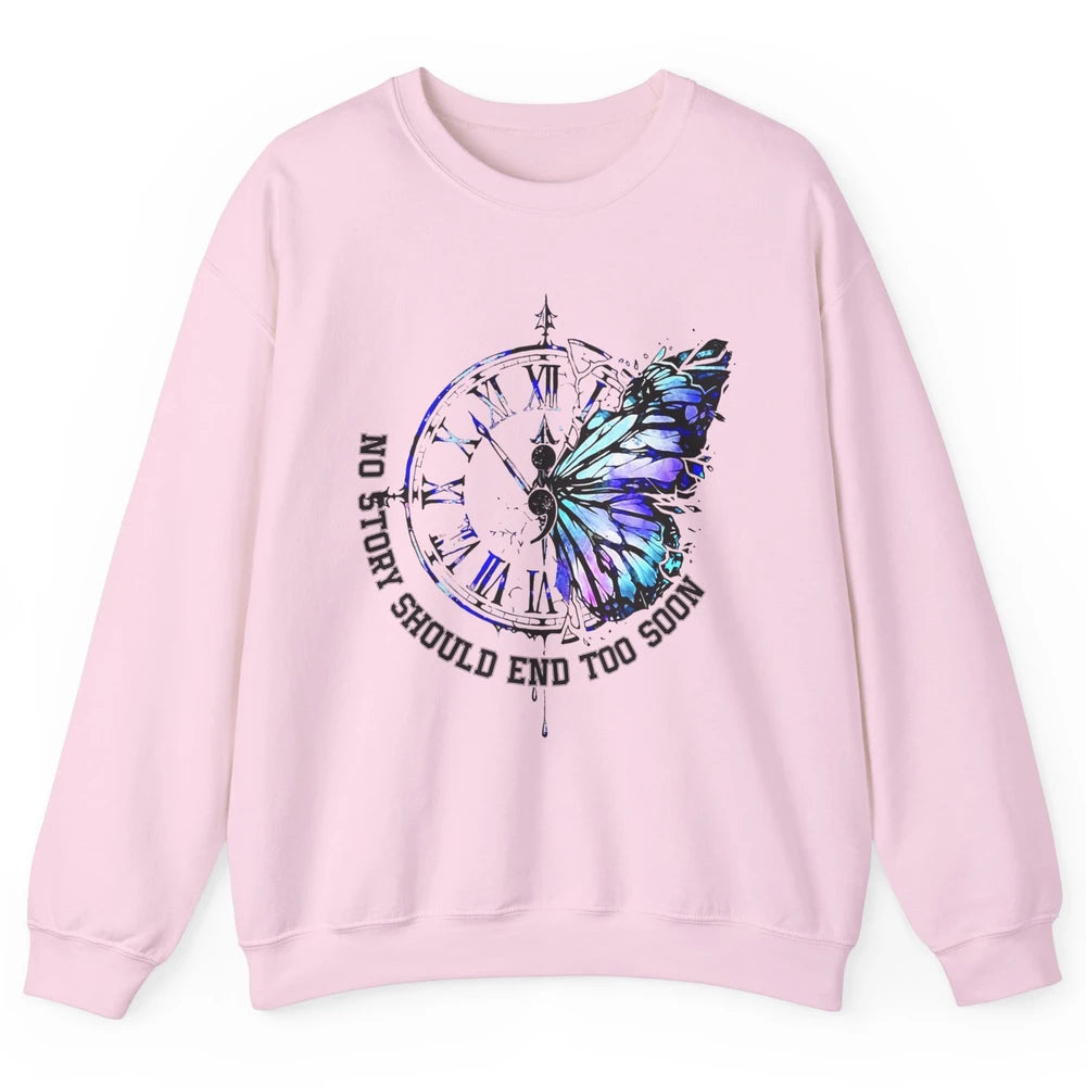 Suicide Prevention Butterfly No Story Should End Too Soon Unisex Crewneck Sweatshirt