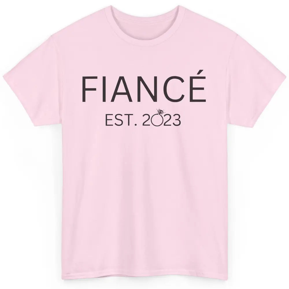 Fiance Est 2023 Future Groom Engagement Bachelorette Gift Classic Unisex T-Shirt