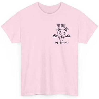 Cute Pitbull Mama Pocket Funny Hiding Dog Pet Mom Lover Classic Unisex T-Shirt