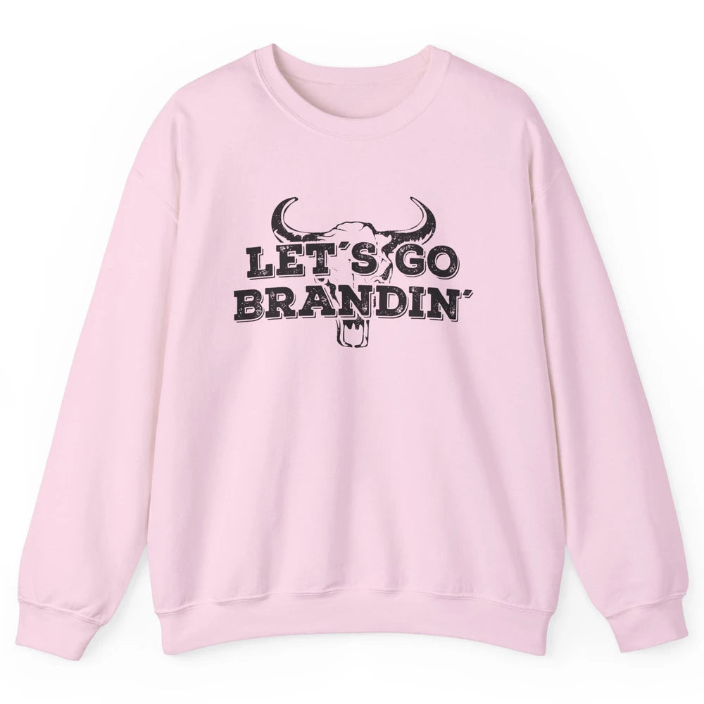 Vintage Bull Skull Let's Go Brandin' Western Country Symbols Unisex Crewneck Sweatshirt