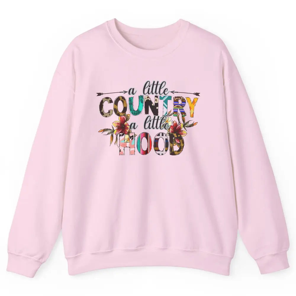 A Little Hood A Little Country Turquoise Western Country Unisex Crewneck Sweatshirt