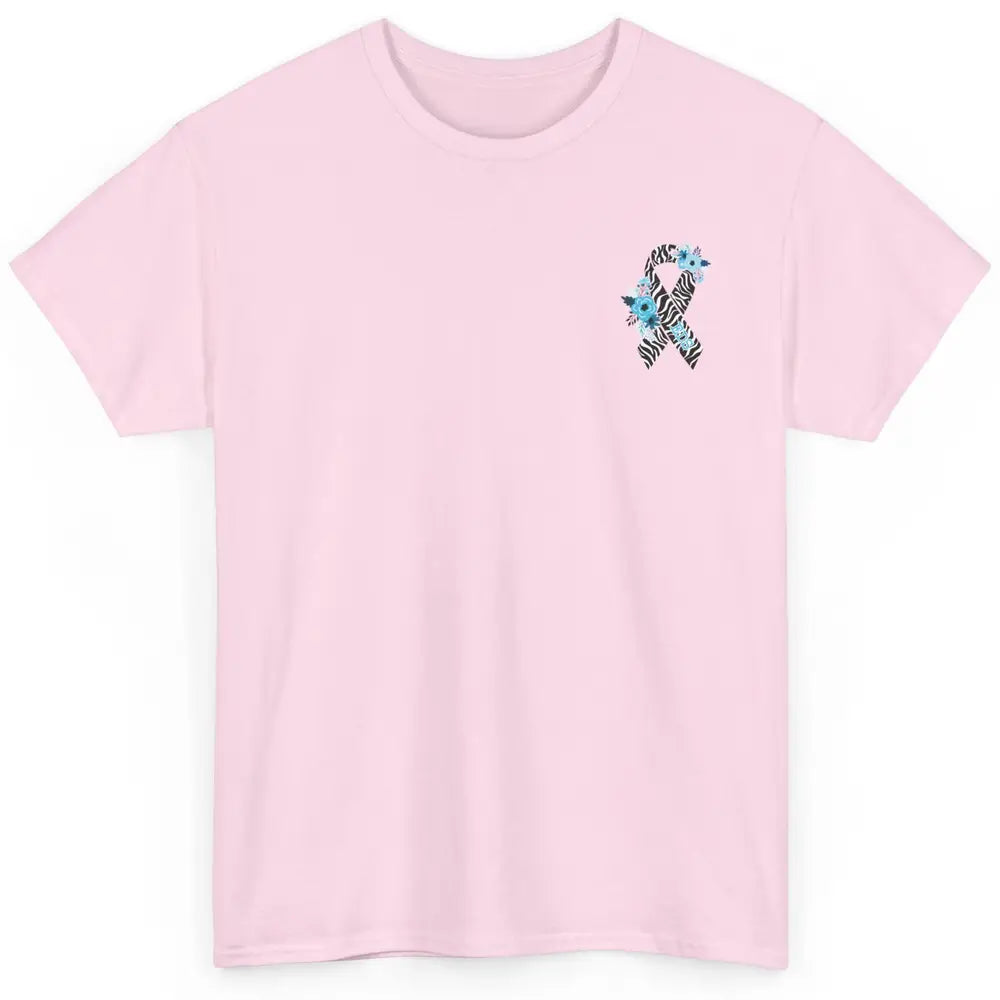 Ehlers Danlos Syndrome Awareness EDS Floral Ribbon Pocket Classic Unisex T-Shirt