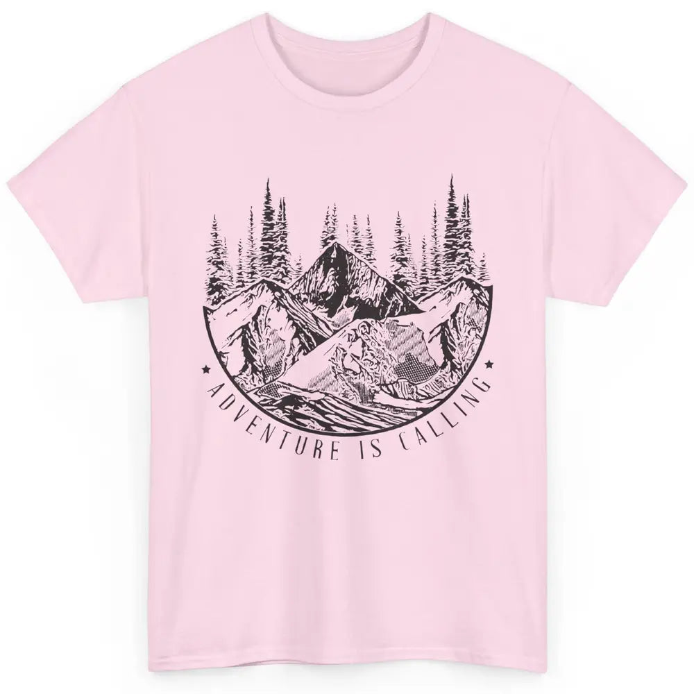 Adventure Is Calling Mountain Outdoor Wilderness Hiking Classic Unisex T-Shirt