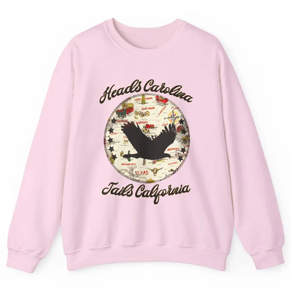 Vintage Heads Carolina Tail California Western Country Unisex Crewneck Sweatshirt