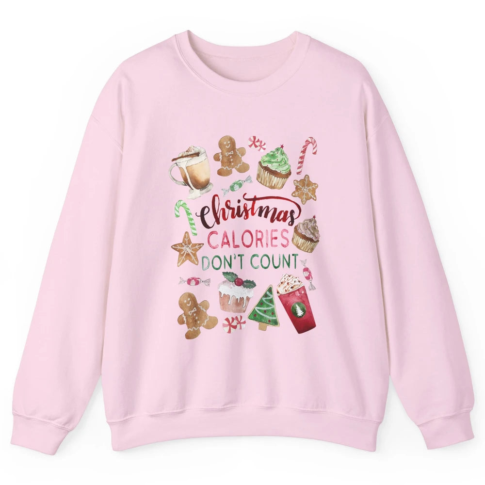 Funny Christmas Favorites Calories Dont Count Christmas Cake Unisex Crewneck Sweatshirt