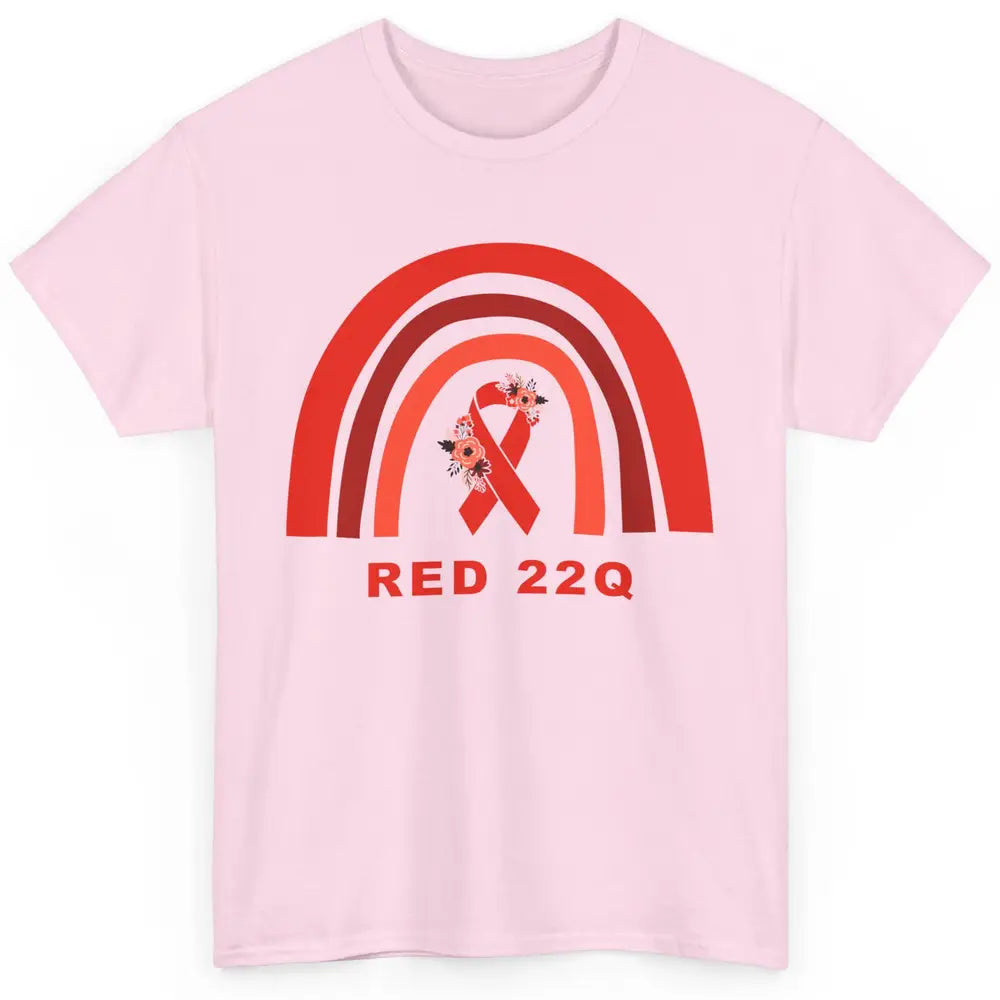 22Q Deletion/DiGeorge Syndrome Awareness Floral Red Rainbow Classic Unisex T-Shirt