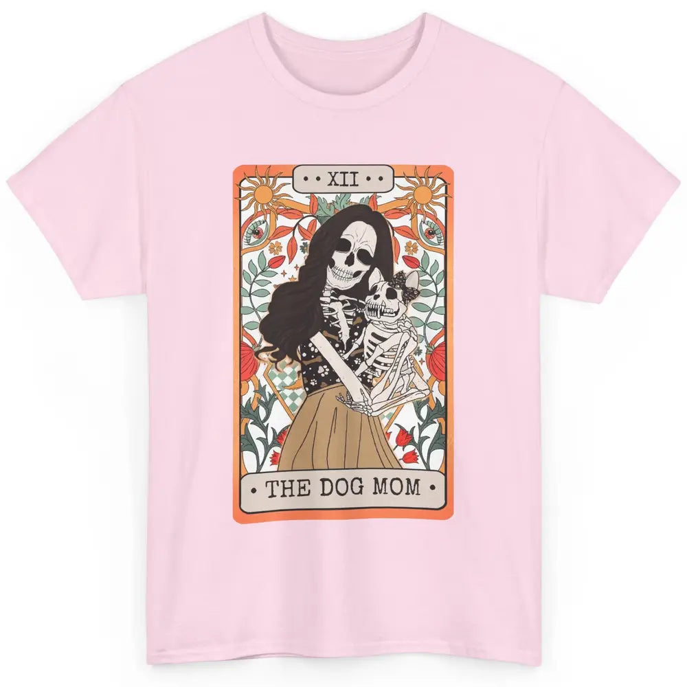 Retro Skeleton Tarot Card The Dog Mom Halloween Dog Lovers Classic Unisex T-Shirt