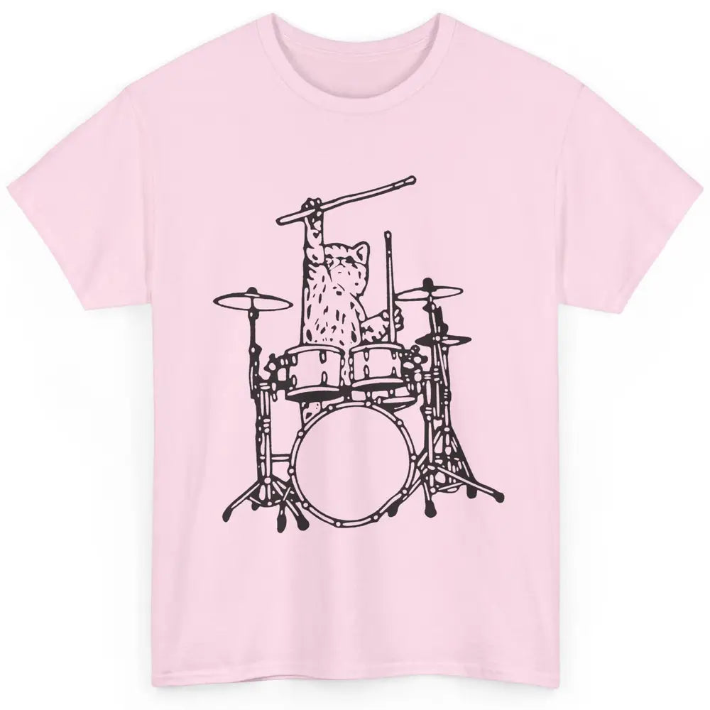 Funny Cat Drumming Drummers Percussionists Musician Gift Classic Unisex T-Shirt