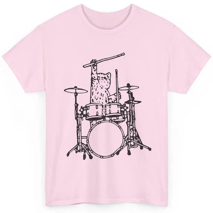 Funny Cat Drumming Drummers Percussionists Musician Gift Classic Unisex T-Shirt