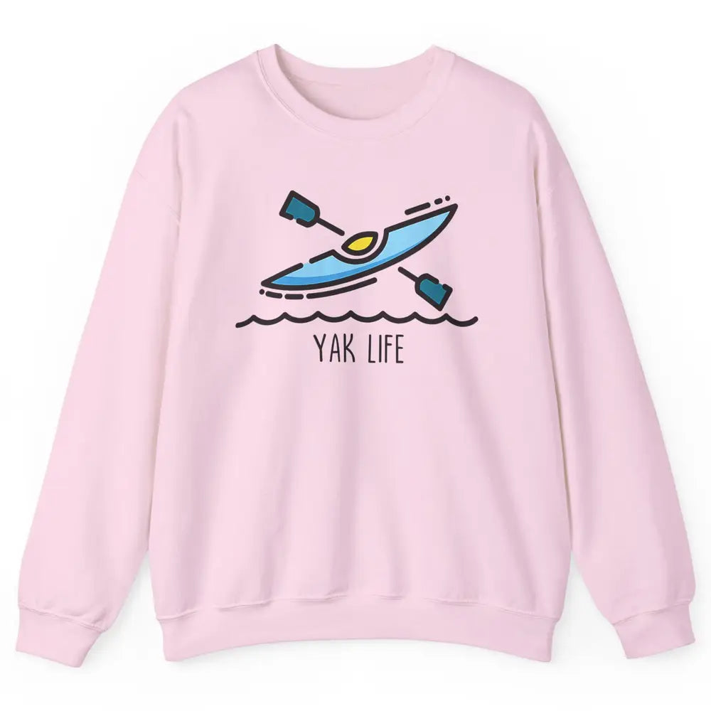 Yak Life Sunset Kayak Kayaking Retro 70s Paddling Outdoor Unisex Crewneck Sweatshirt