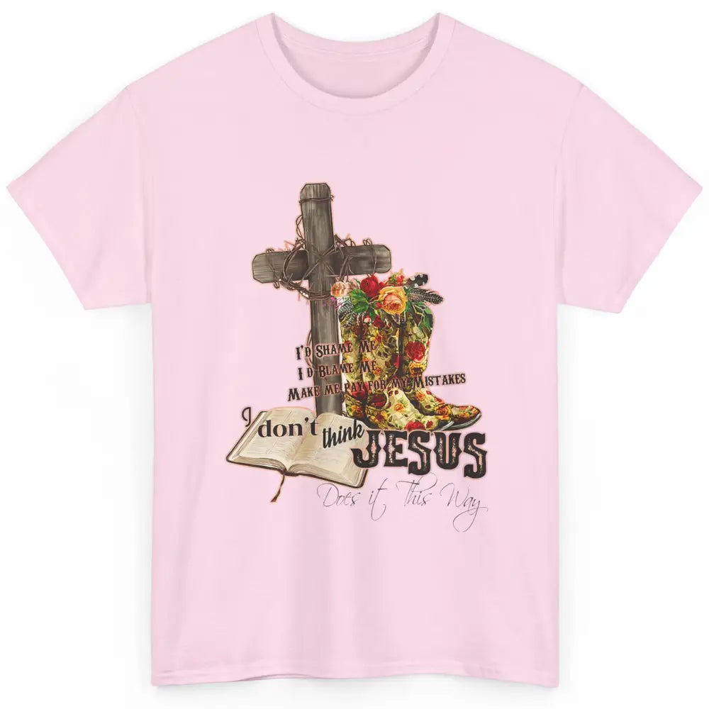 Floral Cowgirl Boots Jesus Done It Cross Faith Bible Verse Classic Unisex T-Shirt