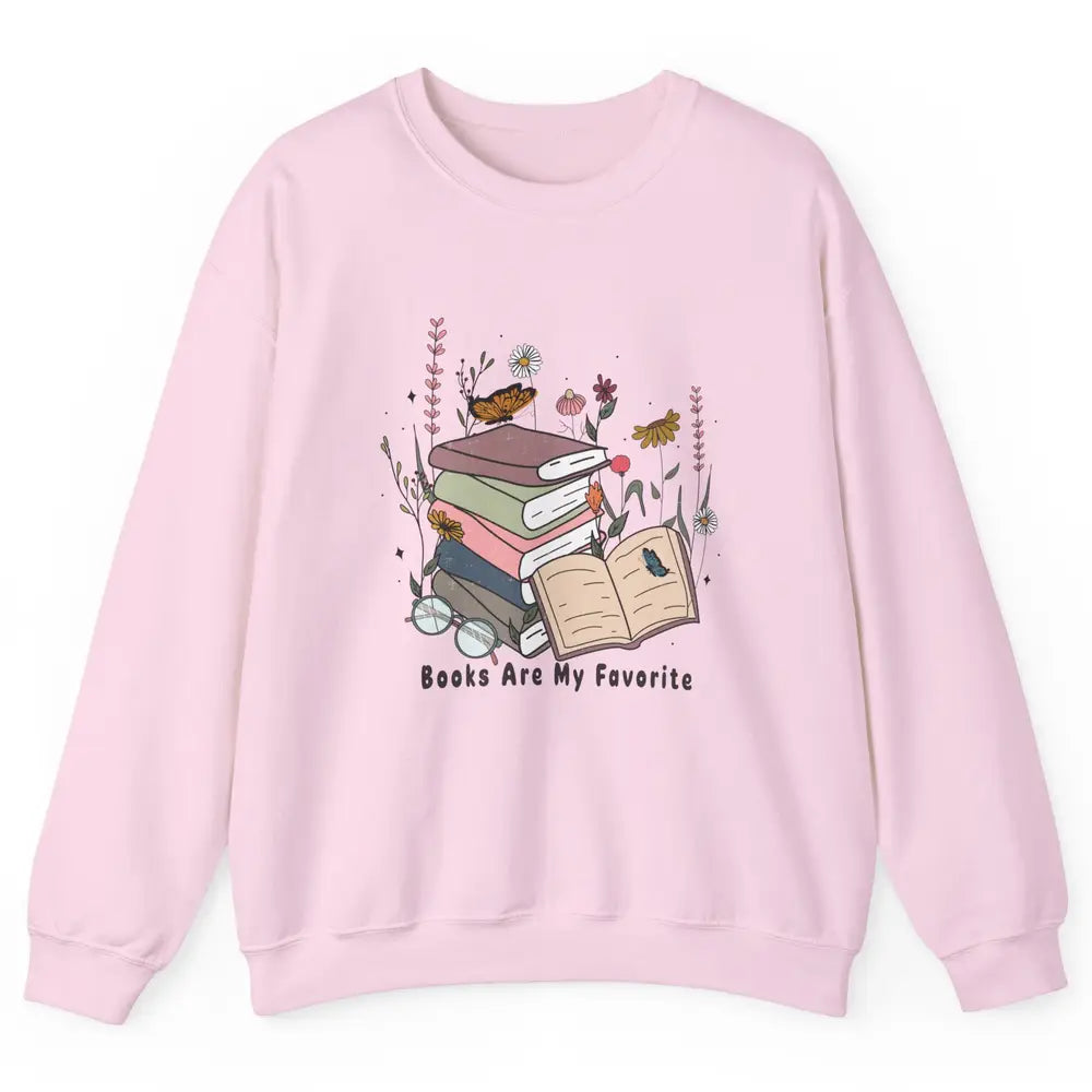 Vintage Books Are My Favorite Floral Bookish Reading Retro Unisex Crewneck Sweatshirt