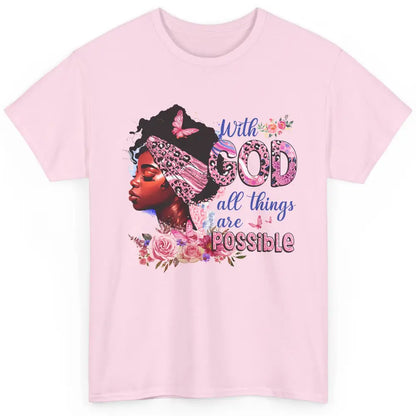 Afro Woman With God All Things Are Possible Bible Religious Classic Unisex T-Shirt