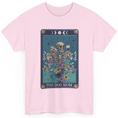 Floral Skeleton Drink Wine The Dog Mom Tarot Card Halloween Classic Unisex T-Shirt