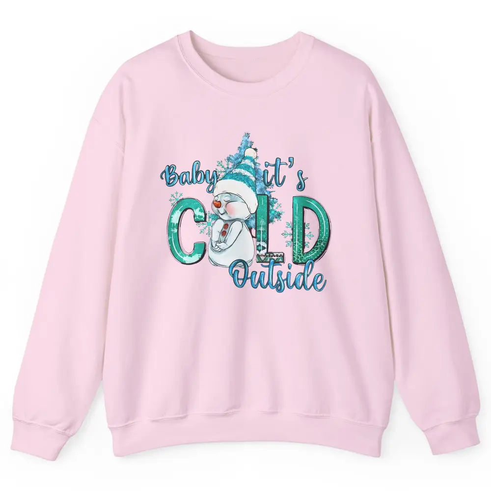 Christmas Cute Snow Man It's Cold Outside Freezing Season Unisex Crewneck Sweatshirt