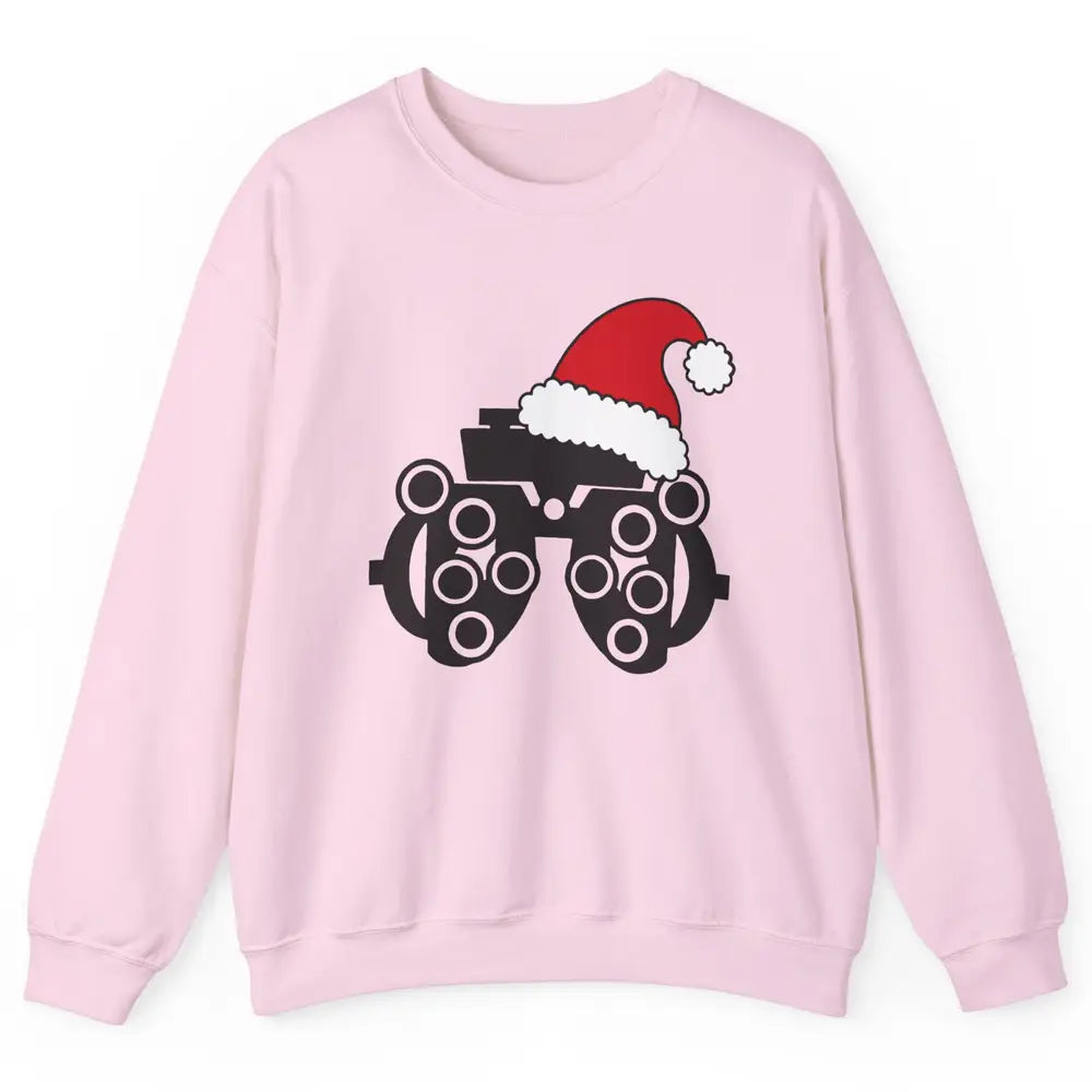 Funny Phoropter Santa Hat Optometrist Optician Christmas Unisex Crewneck Sweatshirt