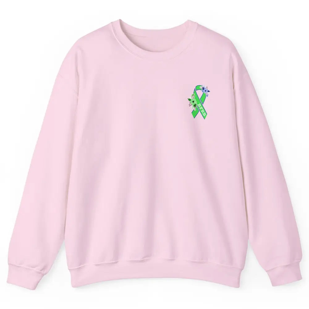 Body Focused Repetitive Disorder BFRB Floral Green Ribbon Unisex Crewneck Sweatshirt