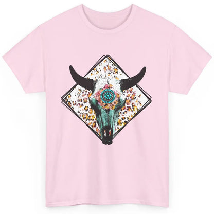 Aztec Heifer Steer Cow Skull Cowboy Gemstone Leopard Vintage Classic Unisex T-Shirt