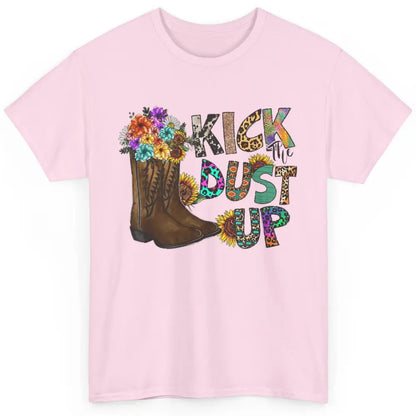 Floral Cowgirl Boots Kick Dust Up Sunflower Leopard Rodeo Classic Unisex T-Shirt