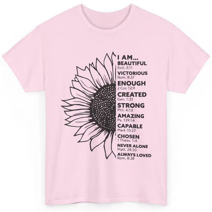 Sunflower God Says I Am Bible Verse Christian Inspirational Classic Unisex T-Shirt