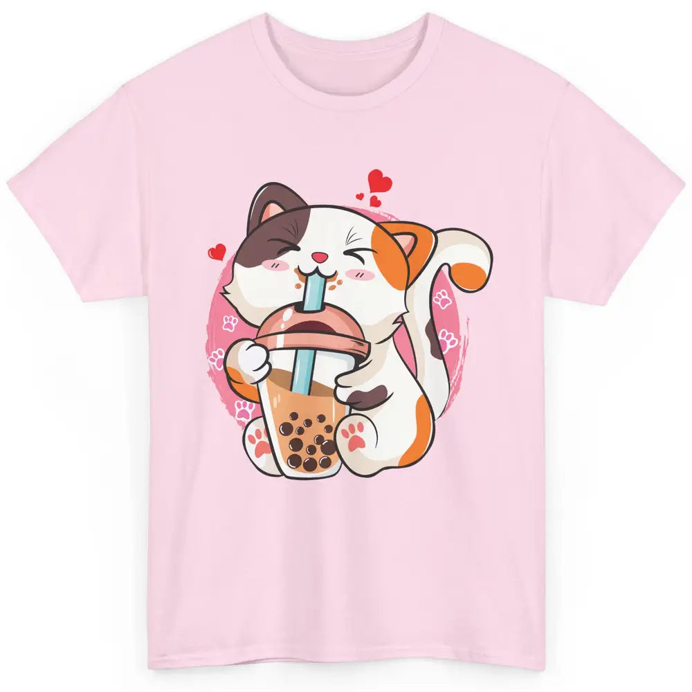 Boba Tea Cat Kawaii Cat Drink Milk Tea Kawaii Boba Cat Lover Classic Unisex T-Shirt