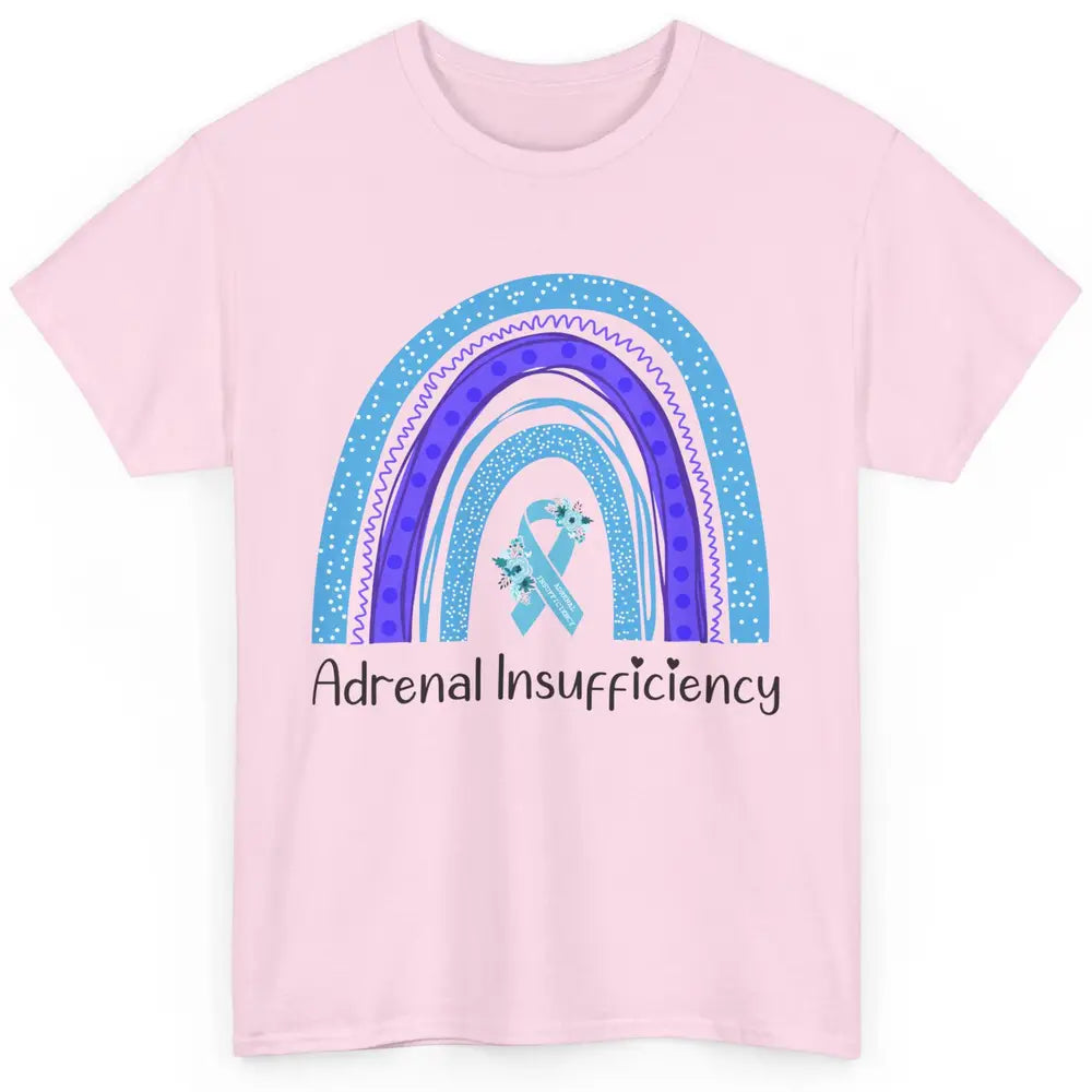 Adrenal Insufficiency Awareness Floral Light Blue Ribbon Classic Unisex T-Shirt