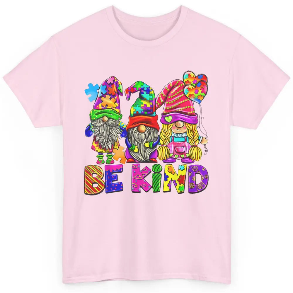 Be Kind Gnome Autism Awareness Month Autistic Jigsaw Puzzle Classic Unisex T-Shirt