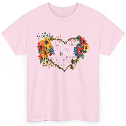 Floral Christian Trust In Lord With All Heart Bible Verse Classic Unisex T-Shirt