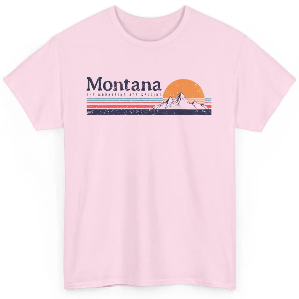 Vintage Montana Mountains Are Calling Camping Hiking Outdoor Classic Unisex T-Shirt