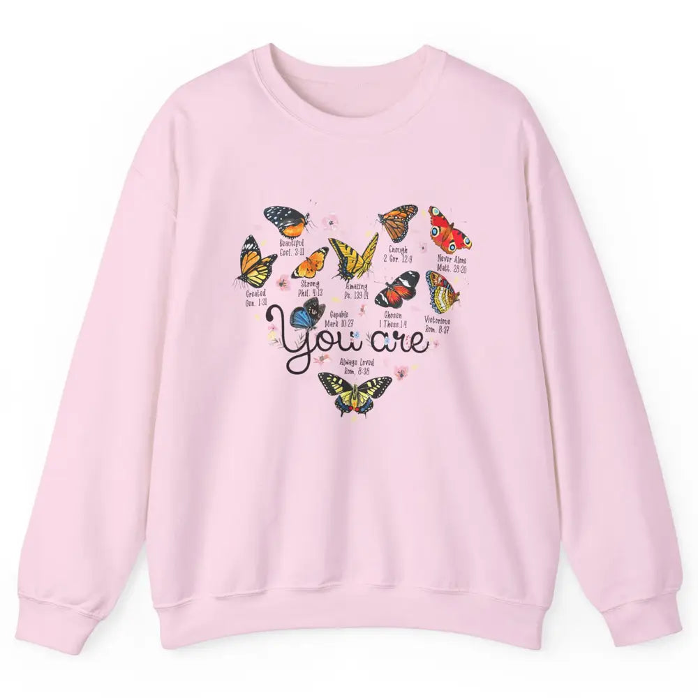 You Are Beautiful Bible Verse Butterfly Christian Jesus God Unisex Crewneck Sweatshirt