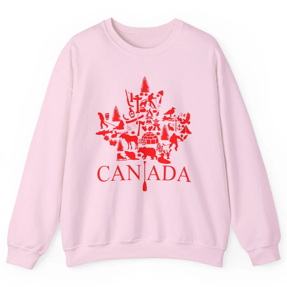 Canada Maple Leaf Canadian Symbols Canadian Root Gift Unisex Crewneck Sweatshirt